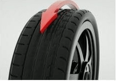 a graphic showing center tire wear