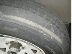 a graphic showing sidewall tire wear